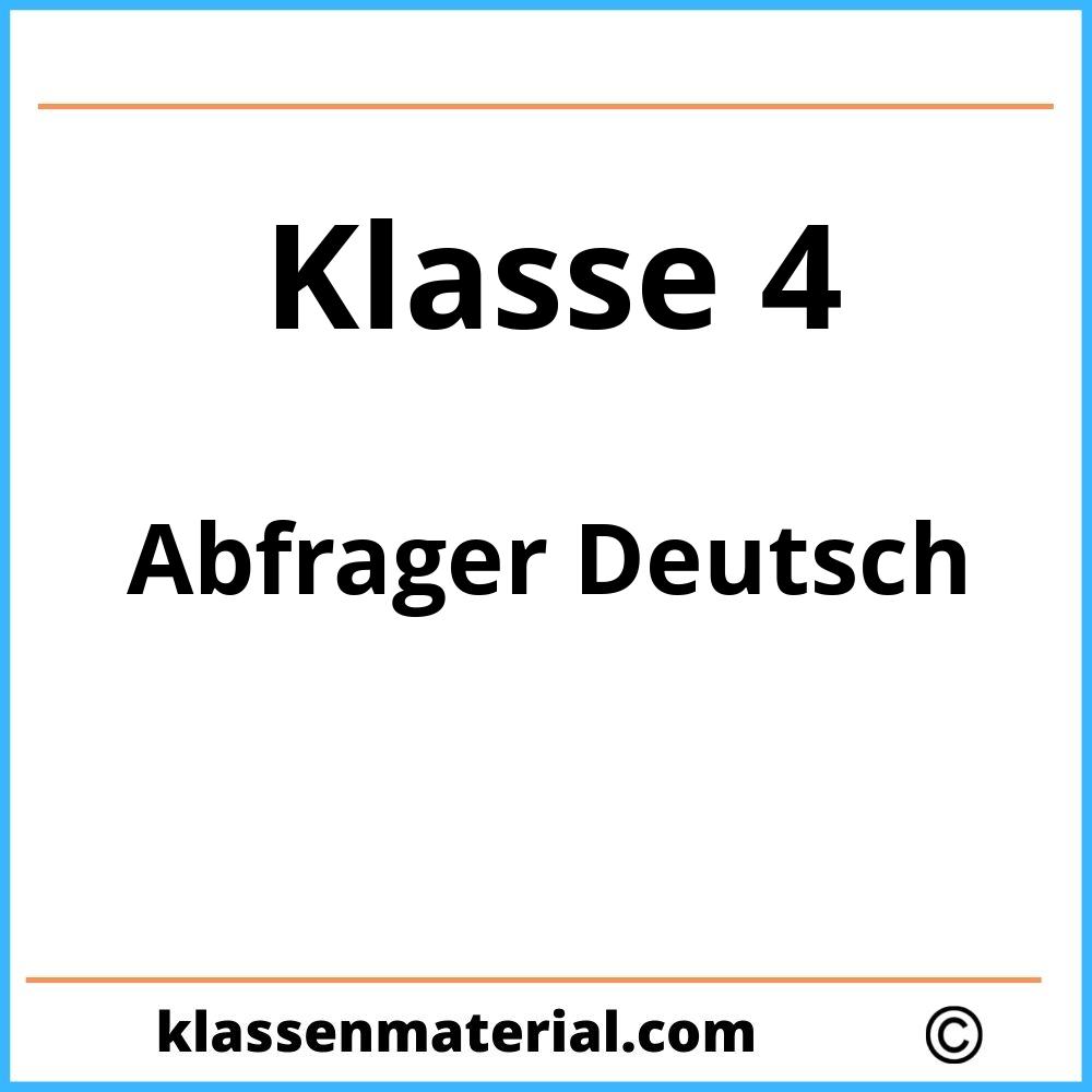 Abfrager 4. Klasse Deutsch