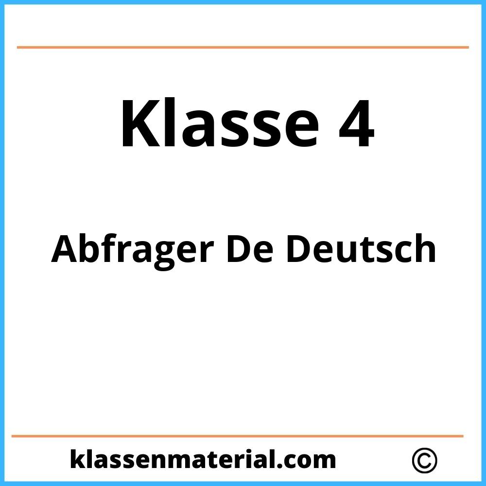 Abfrager De Deutsch Klasse 4