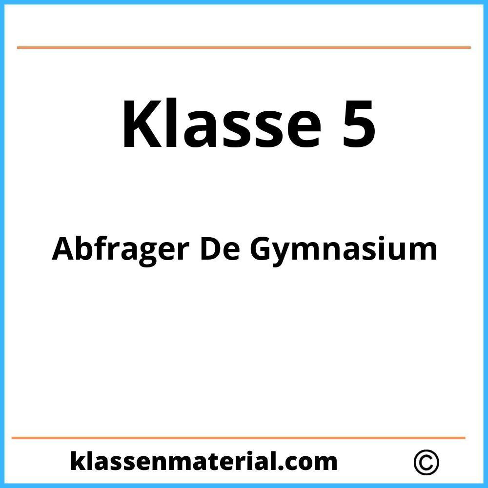 Abfrager De Gymnasium Klasse 5