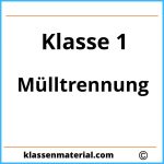 Arbeitsblatt Mülltrennung 1. Klasse