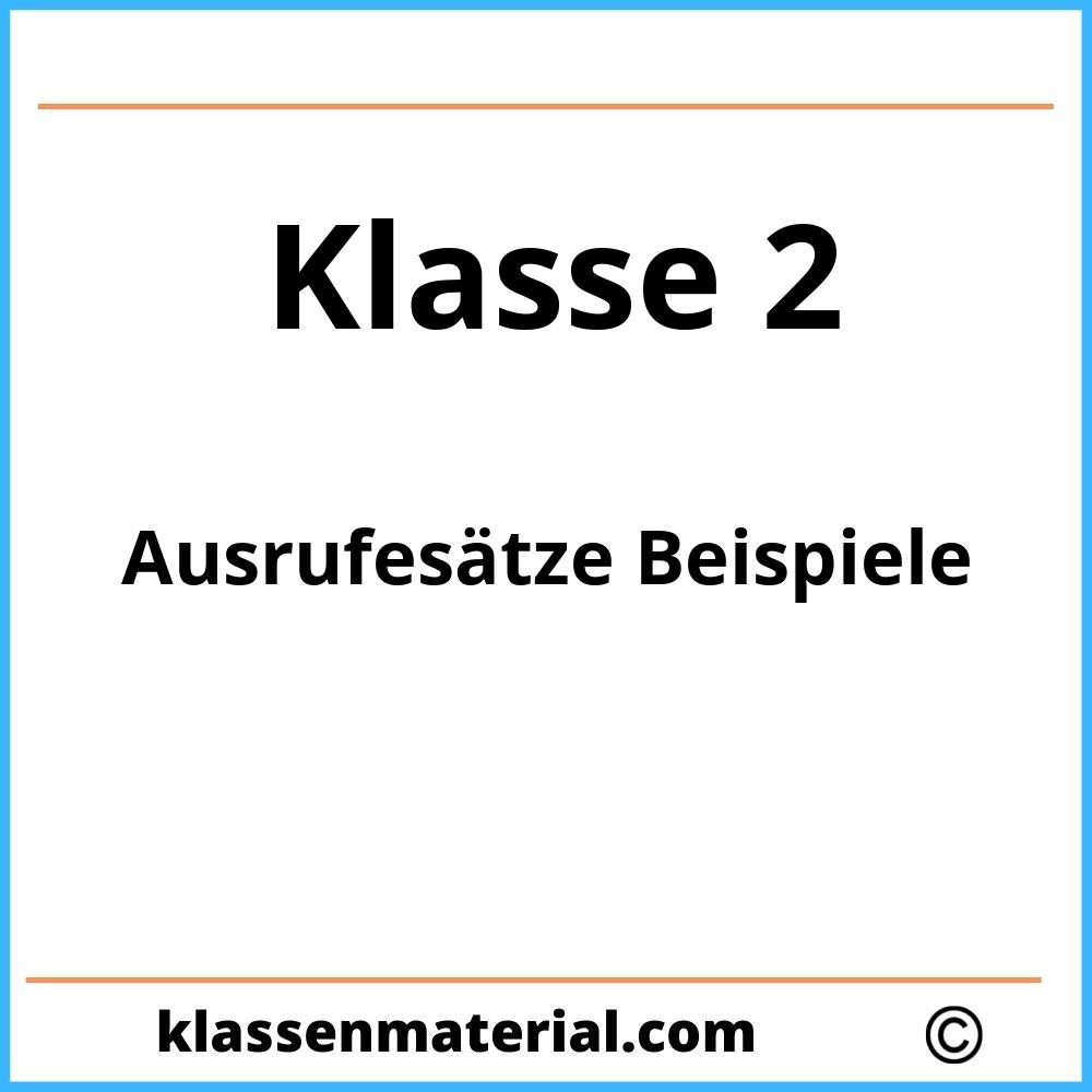 Ausrufesätze 2. Klasse Beispiele