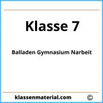 Balladen 7. Klasse Gymnasium Klassenarbeit