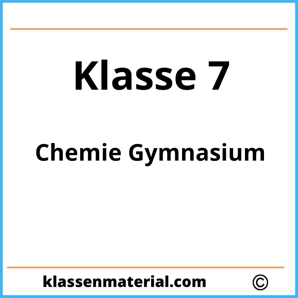 Chemie 7 Klasse Gymnasium Übungen