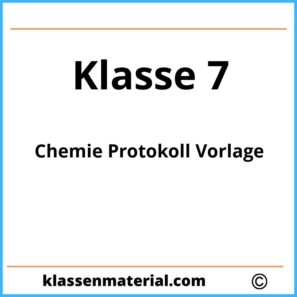 Chemie Protokoll Vorlage 7 Klasse