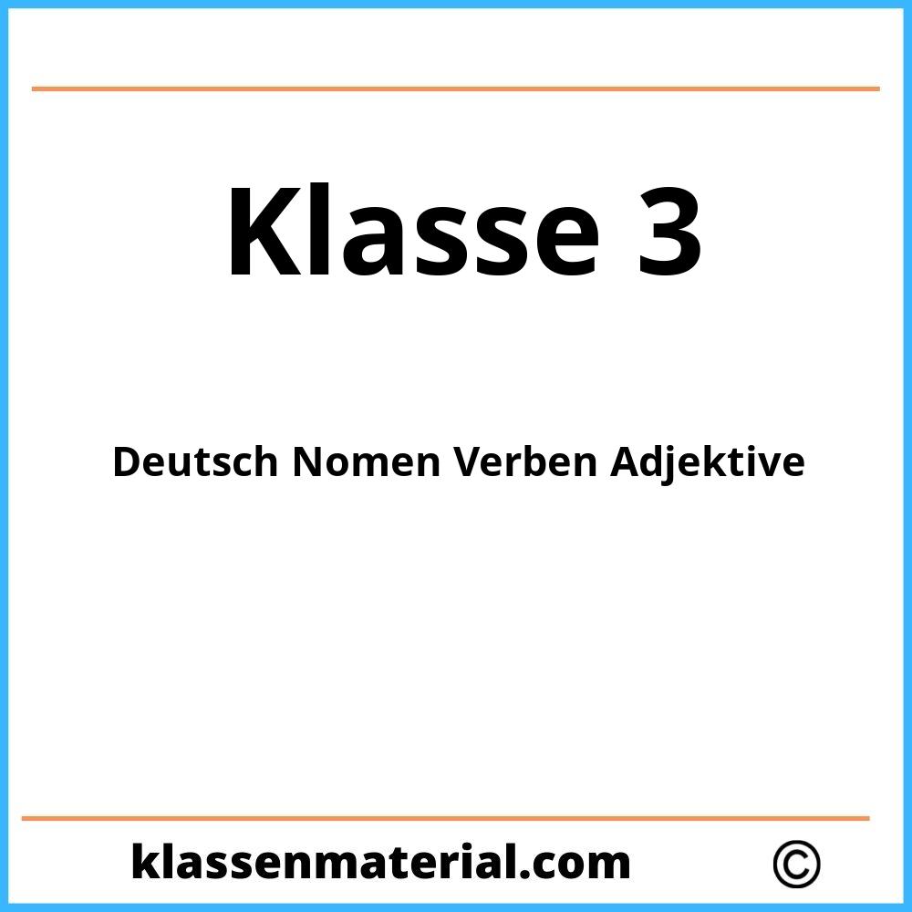 Deutsch 3 Klasse Nomen Verben Adjektive Übungen