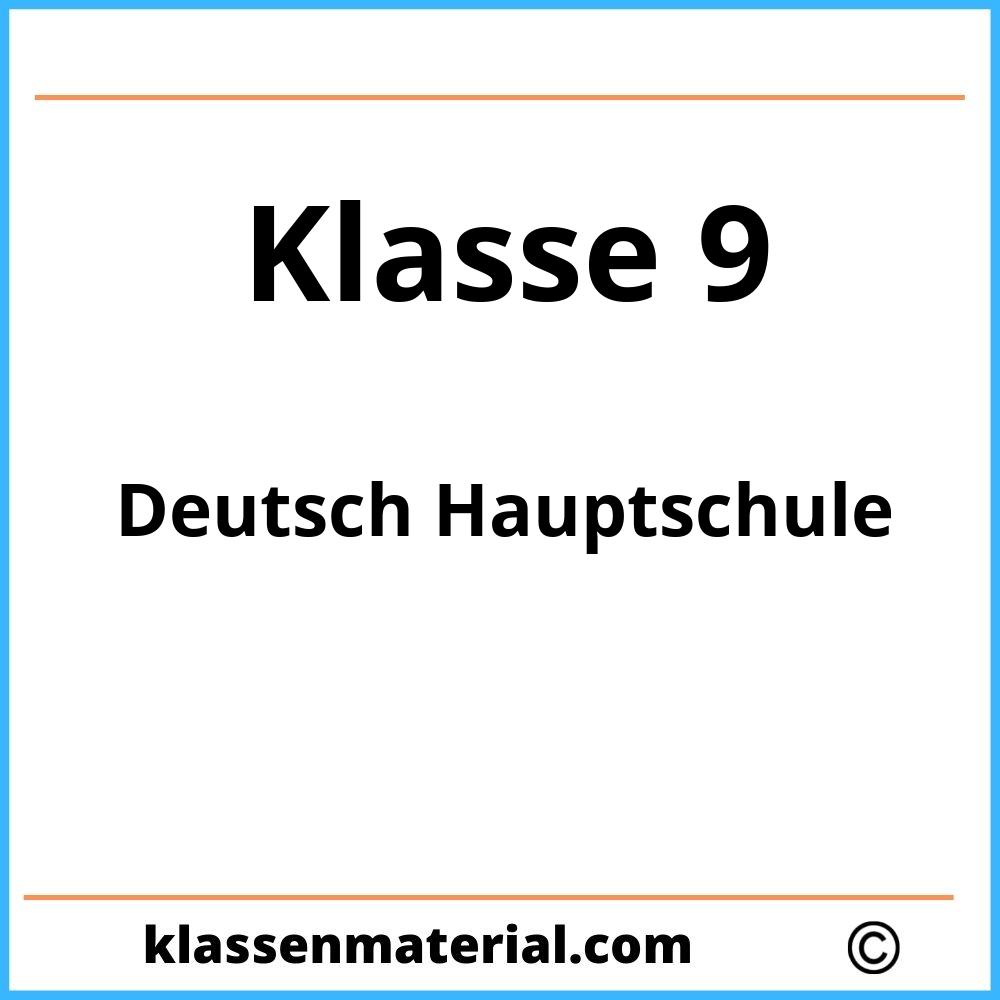 Deutsch 9 Klasse Hauptschule Übungen