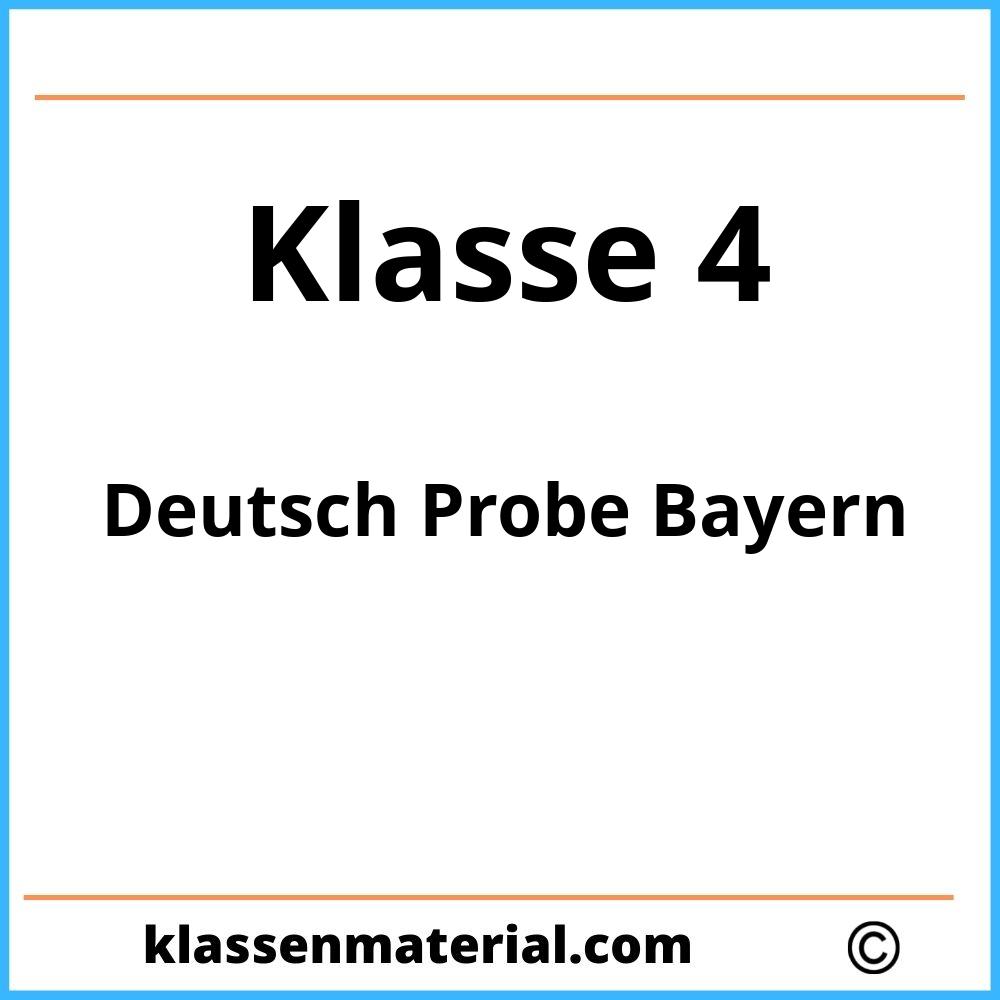 Deutsch Probe 4 Klasse Bayern