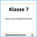 Deutsche Sätze Ins Englische Übersetzen Übungen Klasse 7