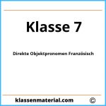 Direkte Objektpronomen Französisch Übungen Klasse 7