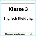 Englisch 3 Klasse Arbeitsblätter Kleidung