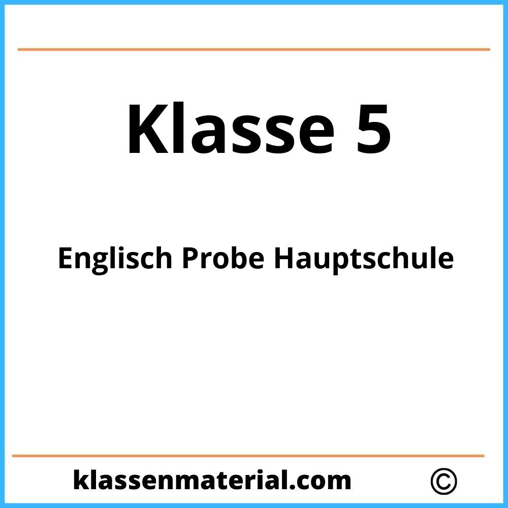 Englisch Probe 5 Klasse Hauptschule