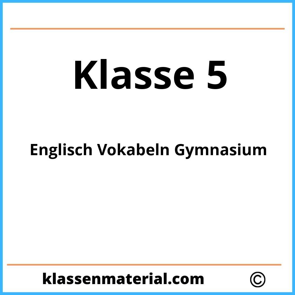 Englisch Vokabeln 5. Klasse Gymnasium