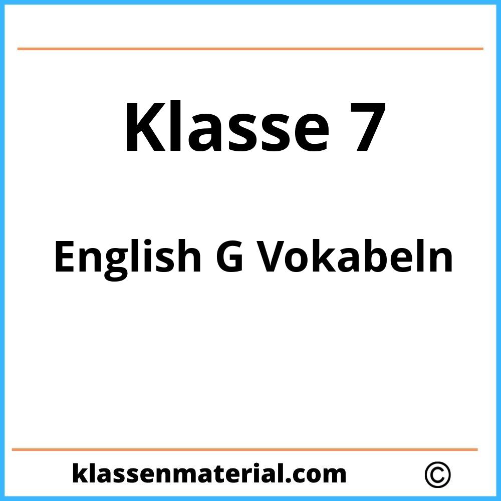 English G 21 Vokabeln Klasse 7