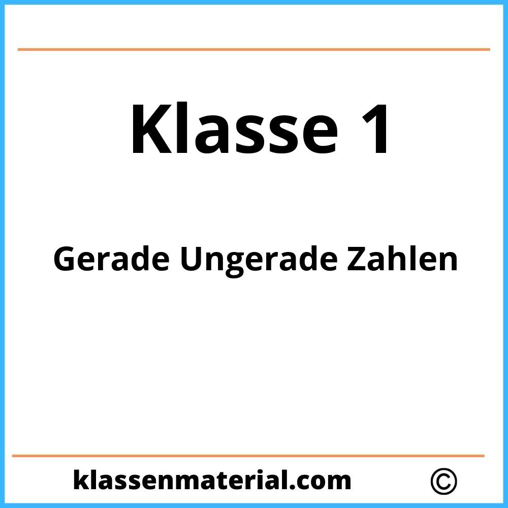 Gerade Ungerade Zahlen Klasse 1