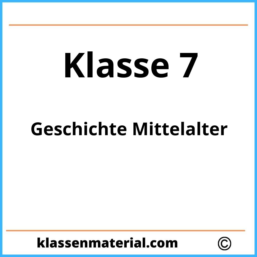 Geschichte Klasse 7 Mittelalter Arbeitsblätter