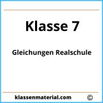 Gleichungen 7. Klasse Realschule