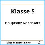 Hauptsatz Nebensatz Übungen Klasse 5