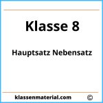 Hauptsatz Nebensatz Übungen Klasse 8