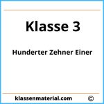 Hunderter Zehner Einer 3. Klasse