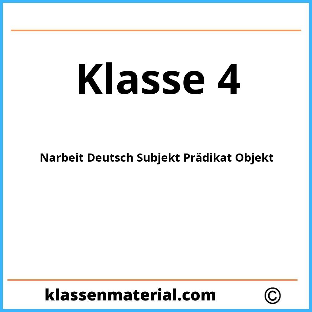 Klassenarbeit Deutsch Klasse 4 Subjekt Prädikat Objekt