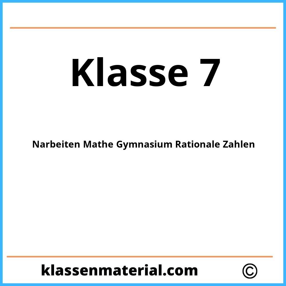 Klassenarbeiten Mathe Klasse 7 Gymnasium Rationale Zahlen