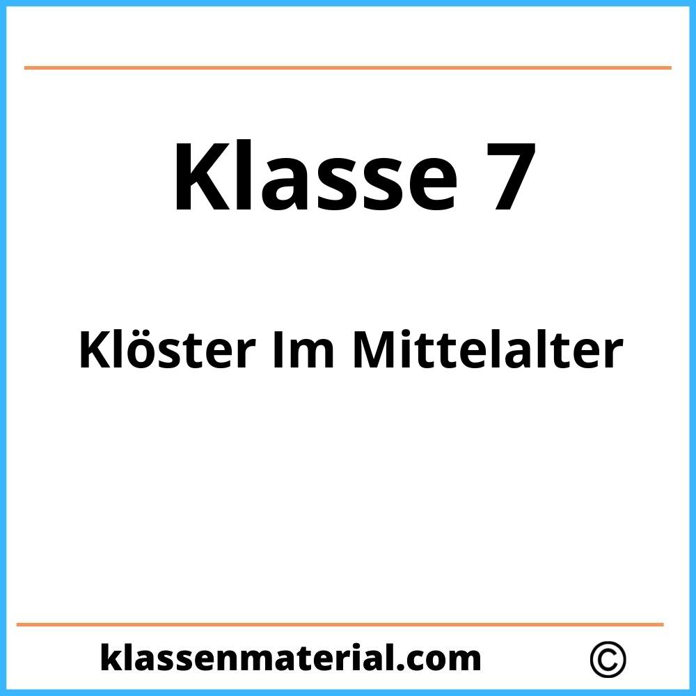 Klöster Im Mittelalter Klasse 7