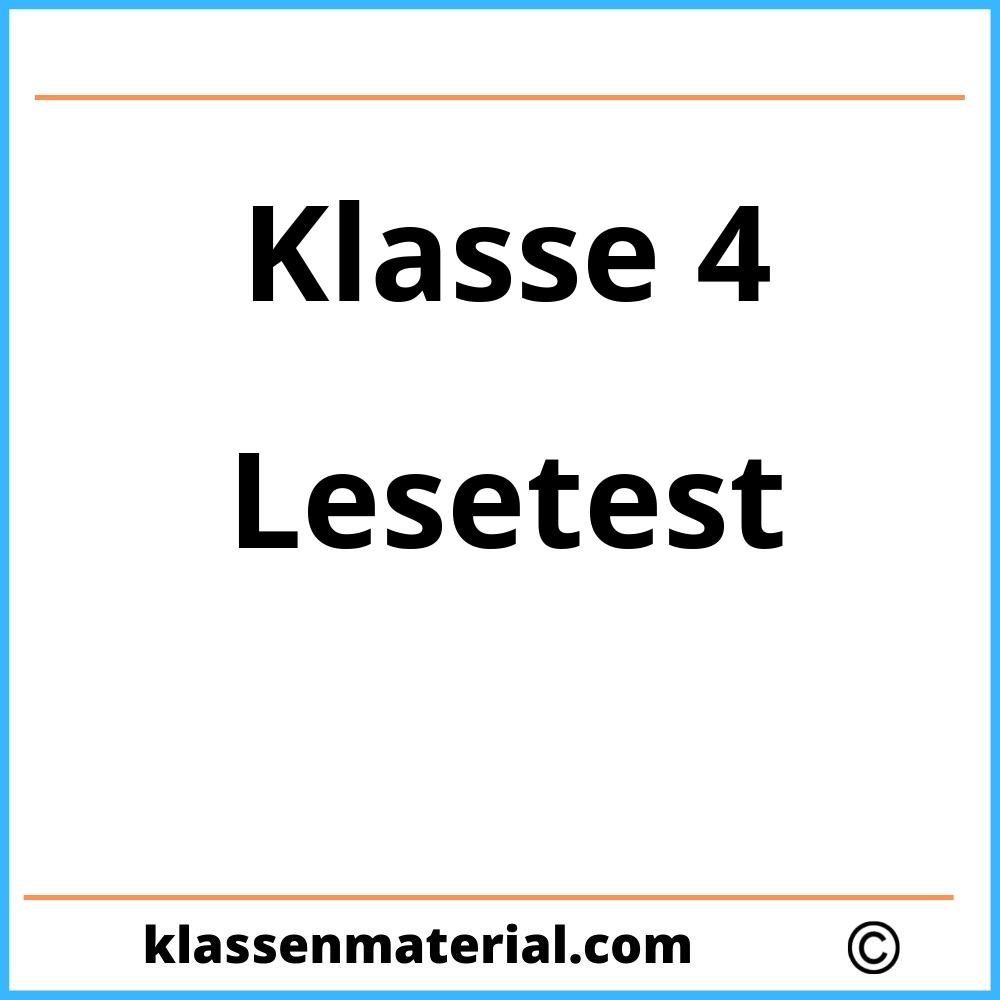 Lesetest 4. Klasse Zum Ausdrucken