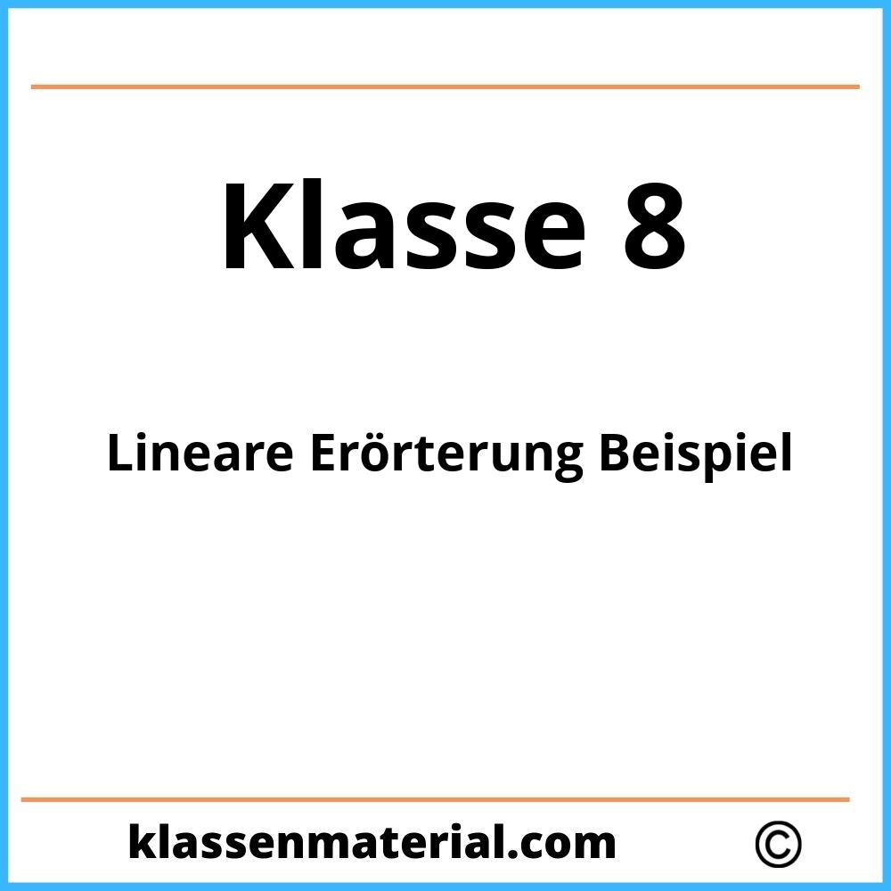 Lineare Erörterung Beispiel Klasse 8