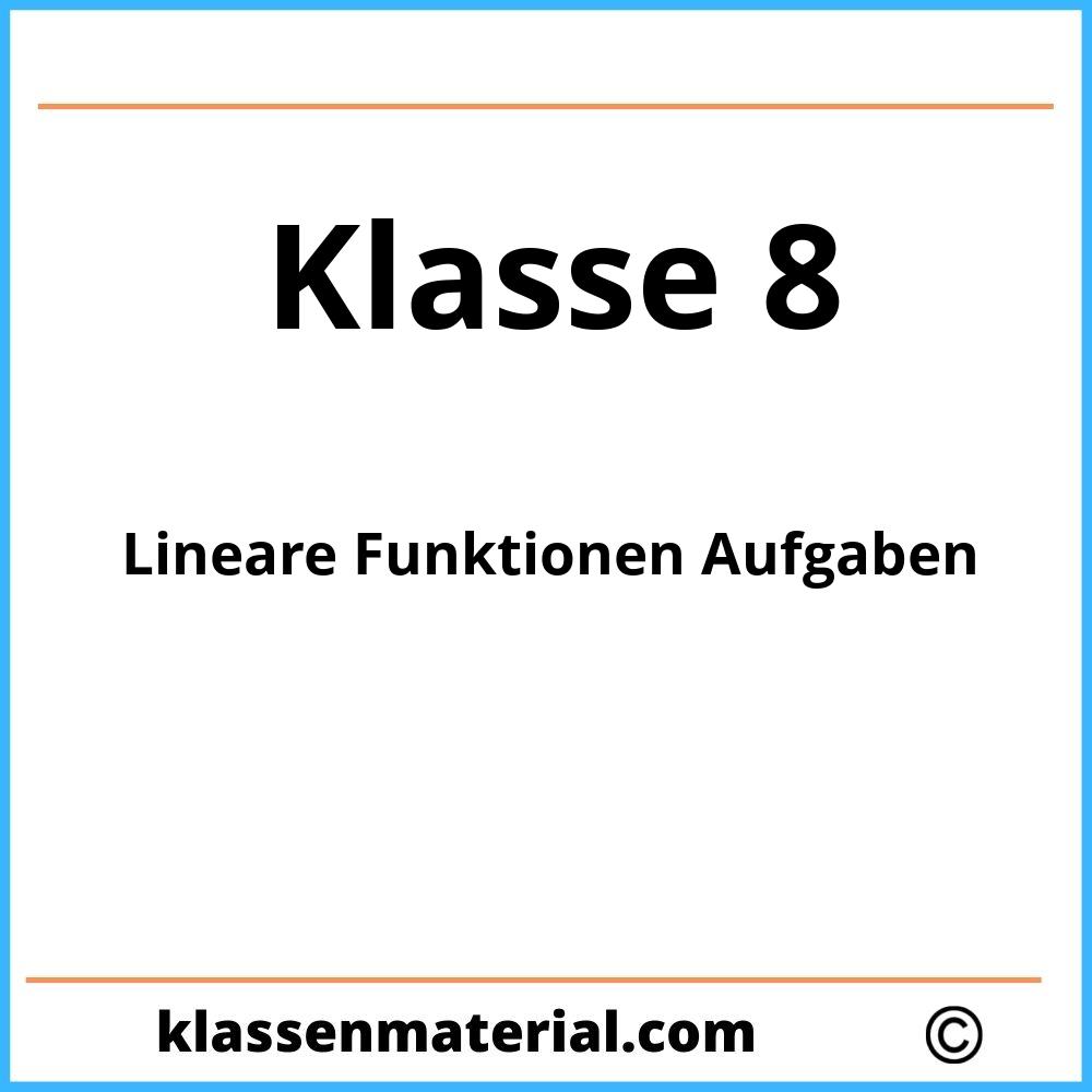 Lineare Funktionen Aufgaben Klasse 8 Pdf