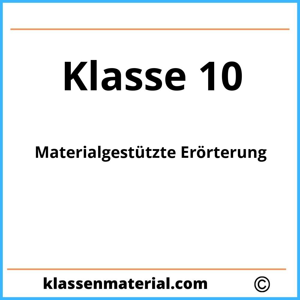 Materialgestützte Erörterung 10. Klasse