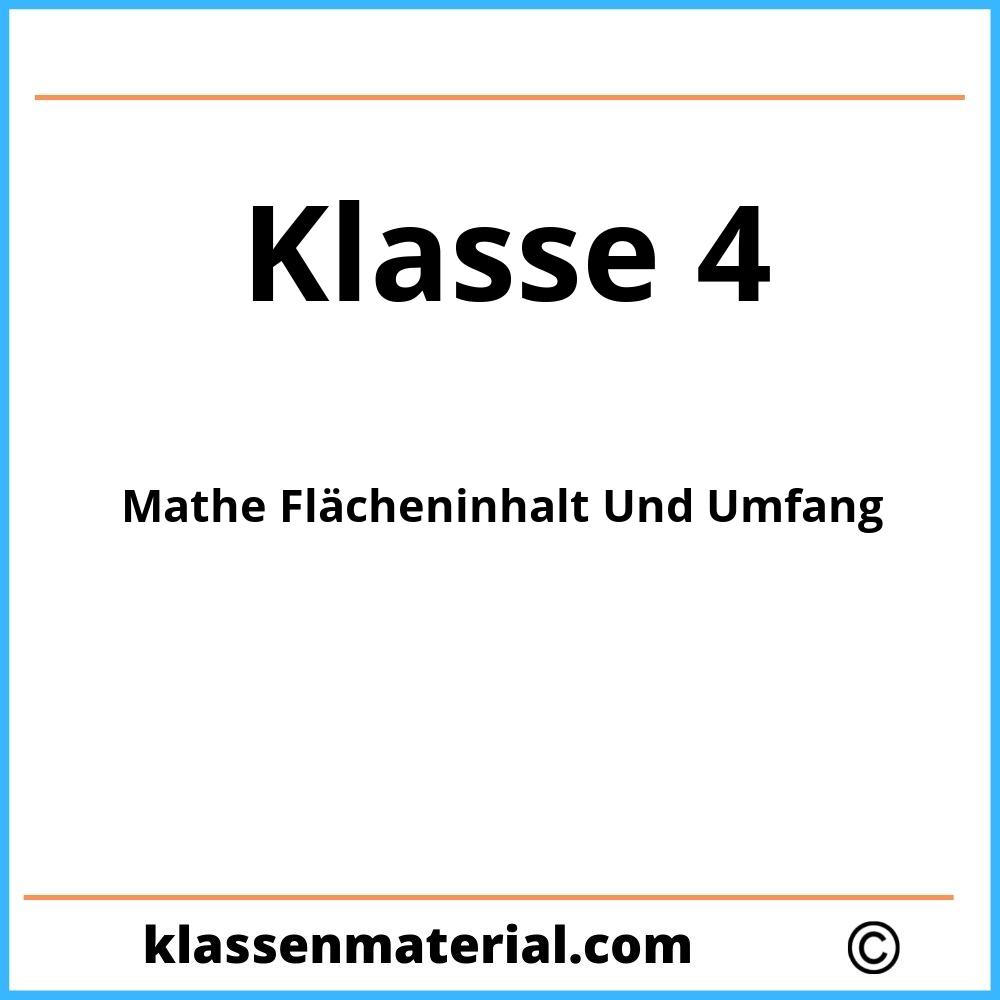 Mathe 4 Klasse Flächeninhalt Und Umfang