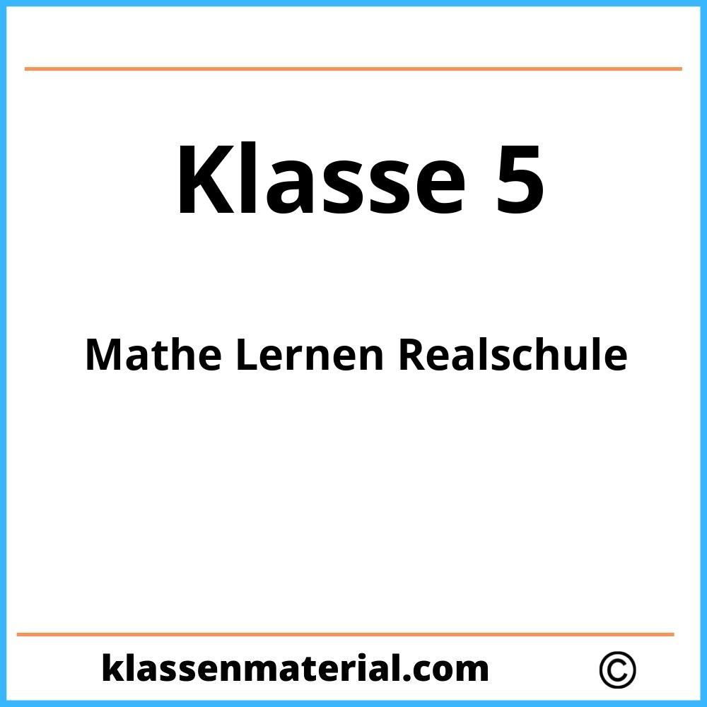 Mathe Lernen 5 Klasse Realschule