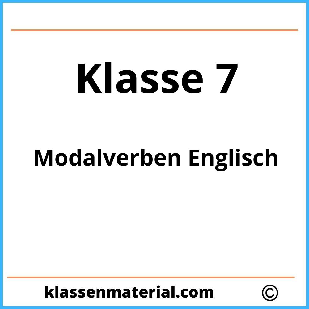 Modalverben Englisch Übungen Klasse 7