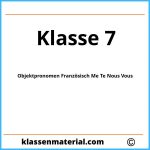 Objektpronomen Französisch Übungen Klasse 7 Me Te Nous Vous