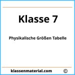 Physikalische Größen Tabelle Klasse 7