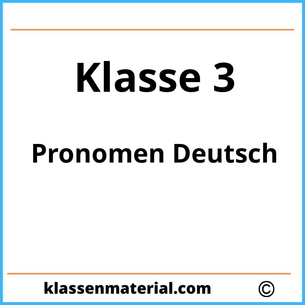 Pronomen Deutsch Übungen 3 Klasse