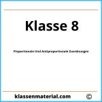 Proportionale Und Antiproportionale Zuordnungen Übungen Klasse 8