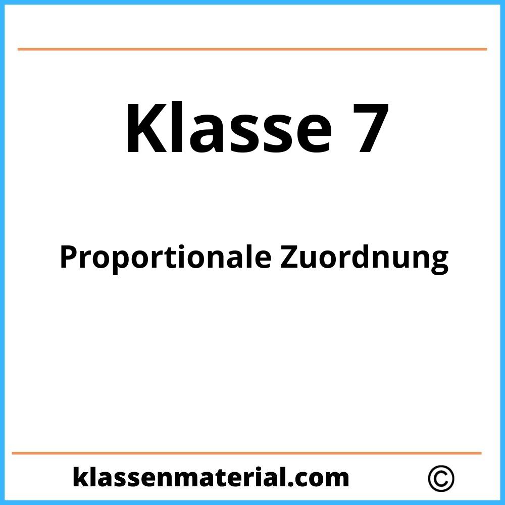 Proportionale Zuordnung Übungen Klasse 7