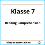 Reading Comprehension Klasse 7 Mit Lösung