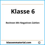 Rechnen Mit Negativen Zahlen Klasse 6