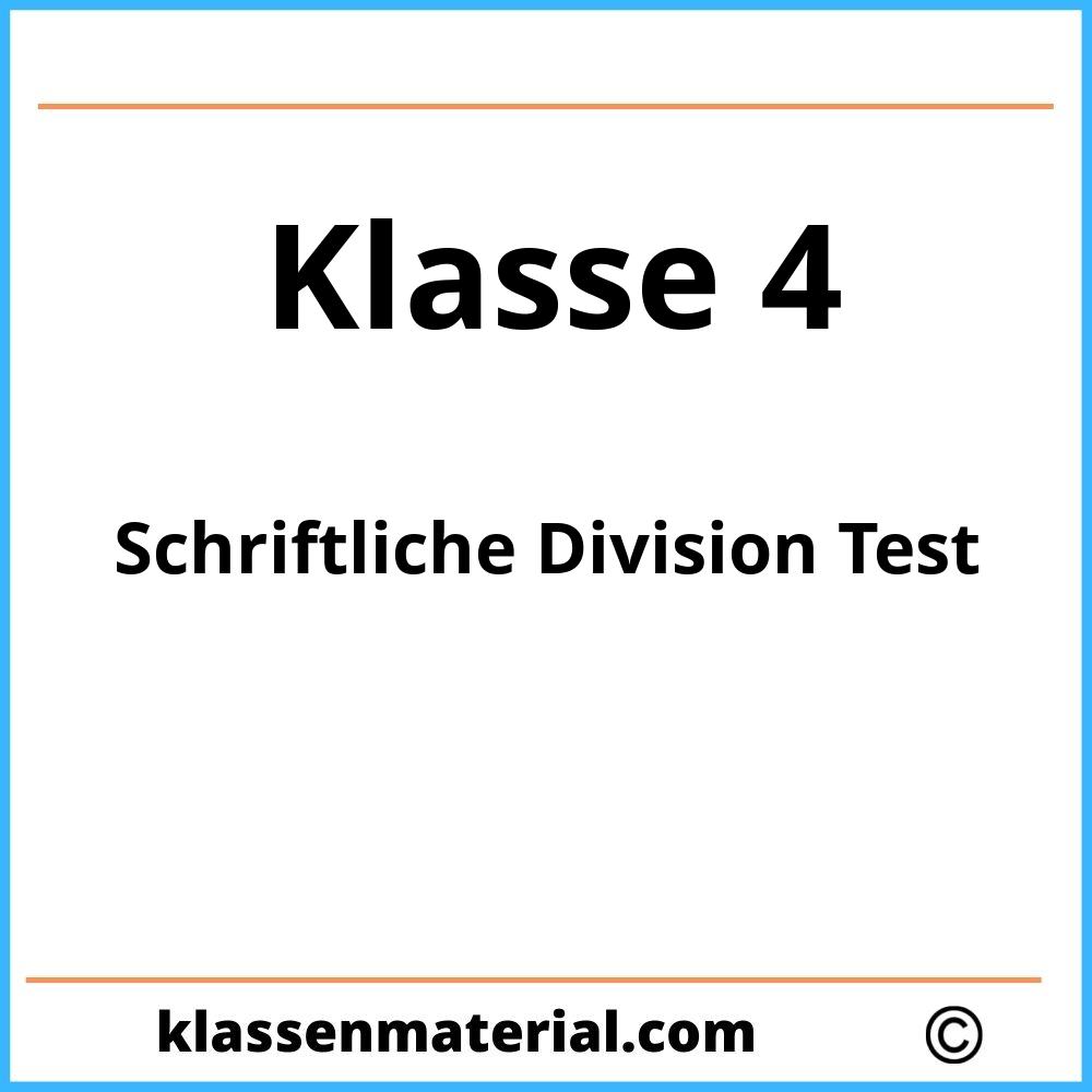 Schriftliche Division Klasse 4 Test