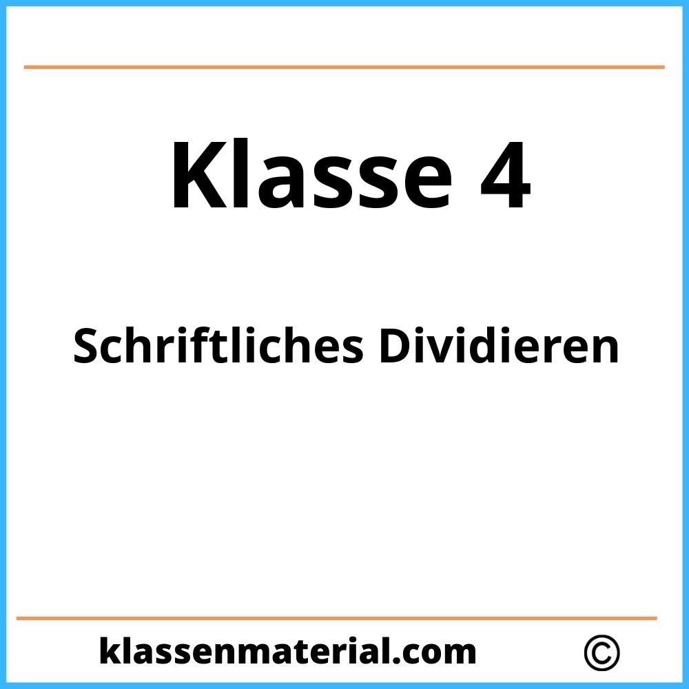 Schriftliches Dividieren 4. Klasse