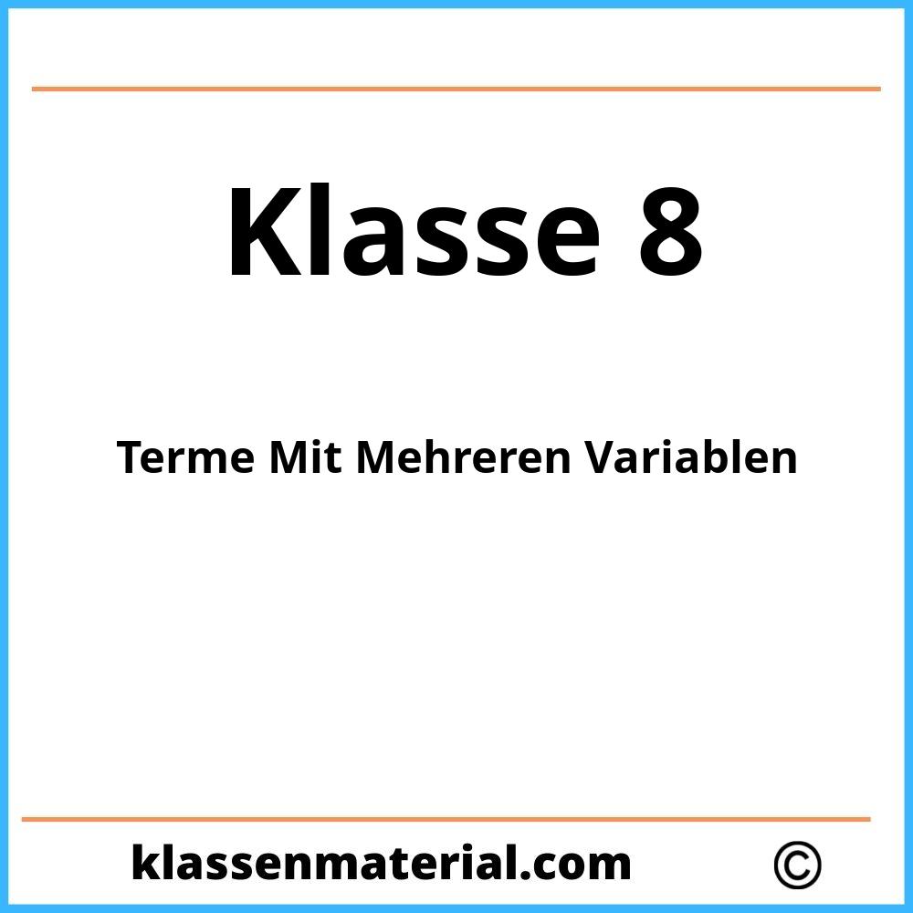 Terme Mit Mehreren Variablen Klasse 8