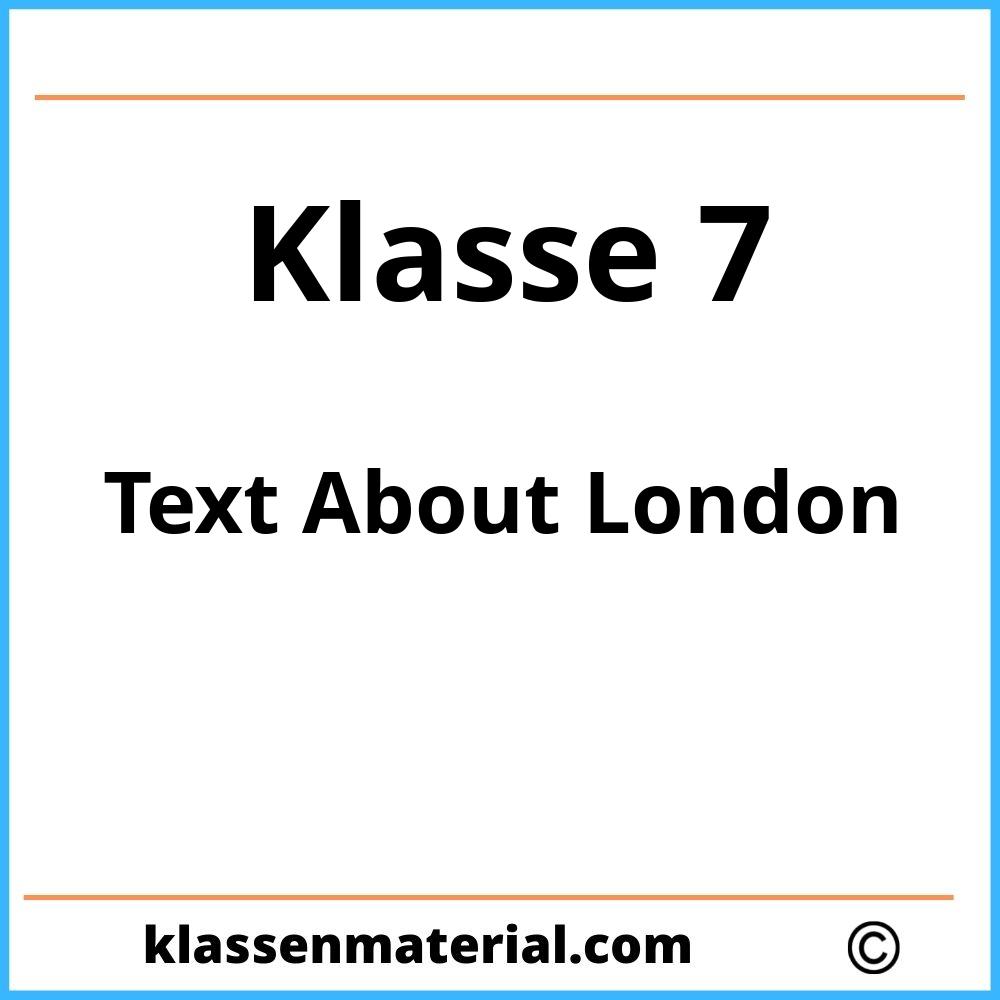 Text About London 7. Klasse