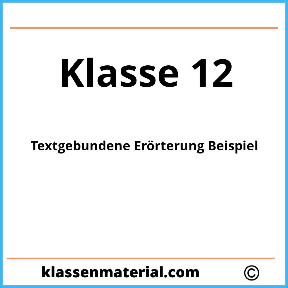 Textgebundene Erörterung Beispiel Klasse 12