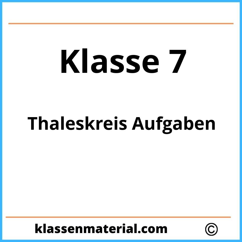 Thaleskreis Aufgaben Klasse 7 Pdf