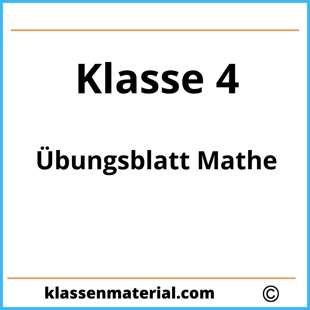 Übungsblatt Mathe 4. Klasse