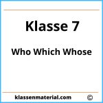 Who Which Whose Übungen Klasse 7