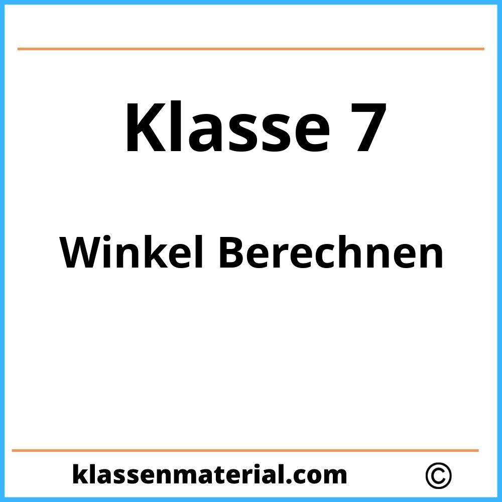 Winkel Berechnen Übungen 7. Klasse