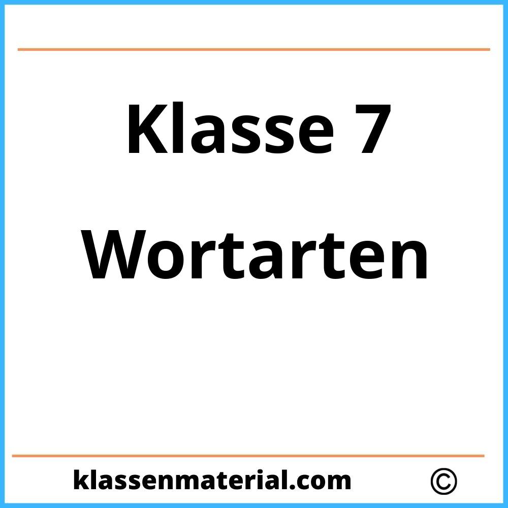 Wortarten Übungen 7. Klasse